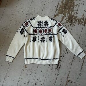 Vintage Men's JC Penny"s Snowflake Knit ski Sweater
